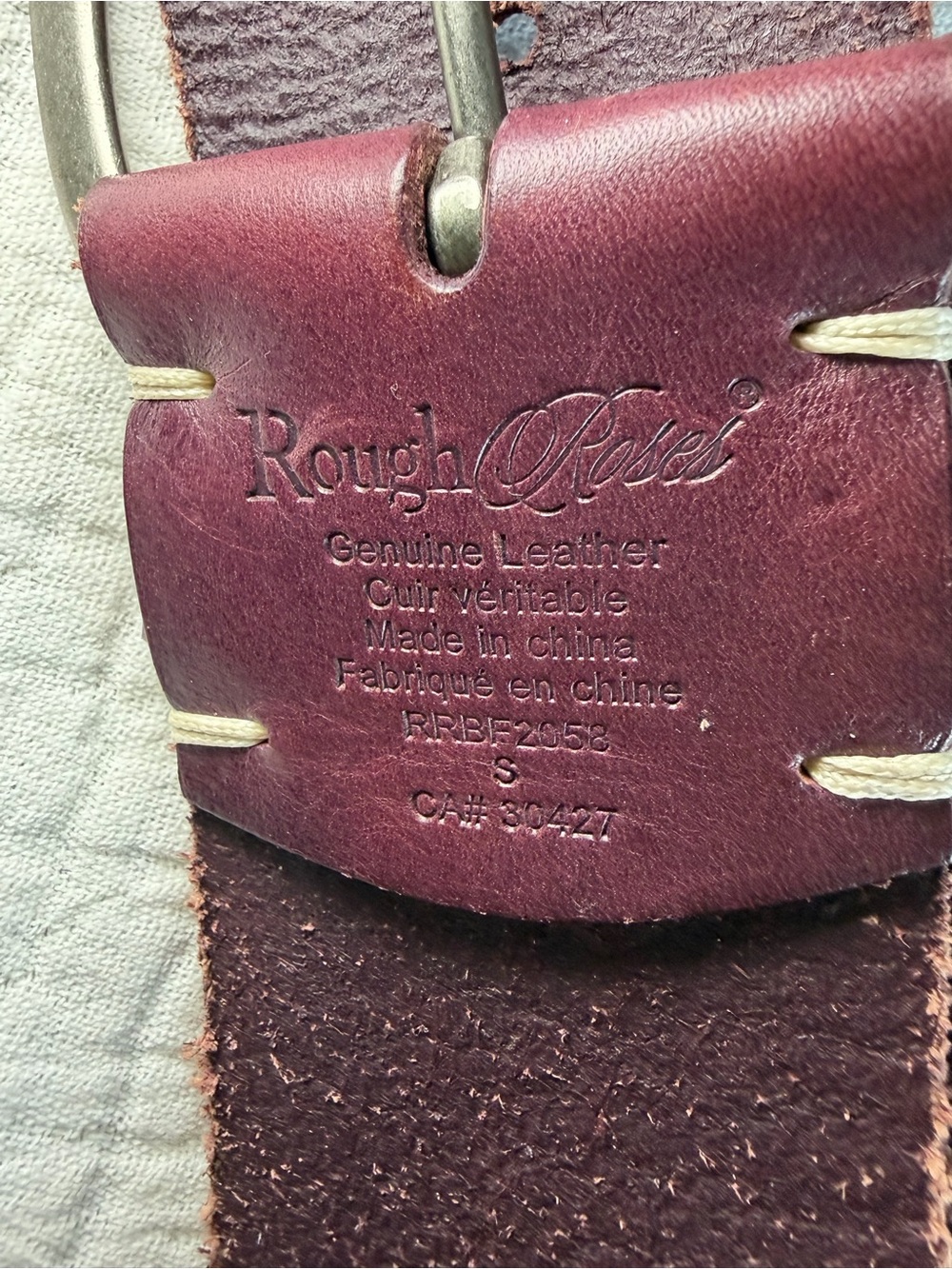 Rough Roses Genuine Leather Studded Belt Burgundy Wide Boho Western Sz S - Picture 5 of 5